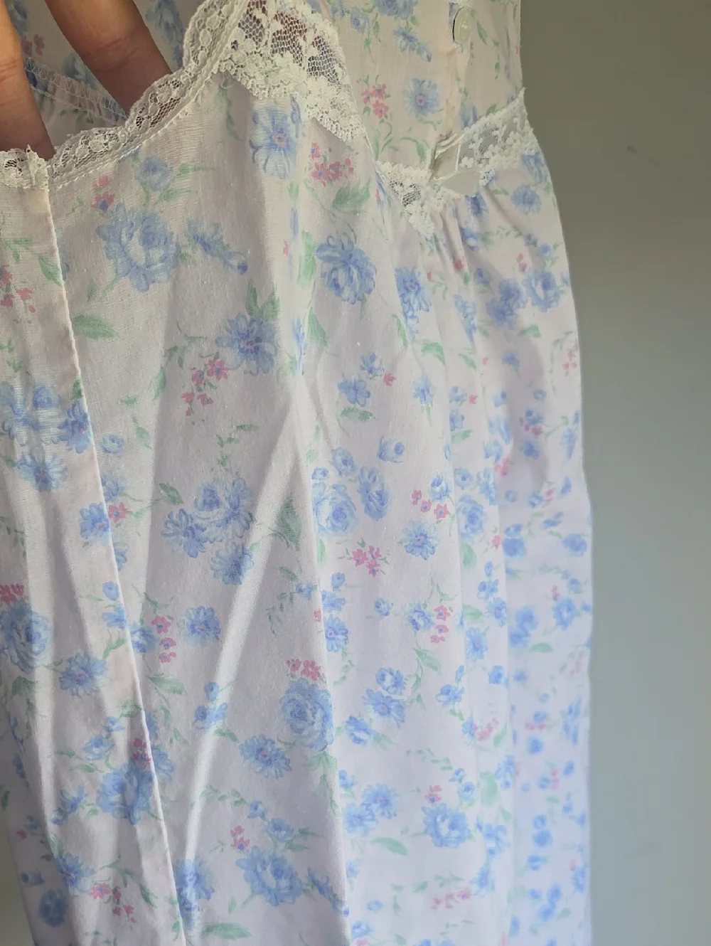 Vintage Women's Floral Bow Sleeveless Nightgown Size:M - Picture 4 of 6